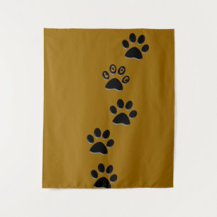 Cat Paw Footprints Tapestry Wandteppich