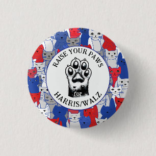 Cat Paw für Harris/Walz Design Button
