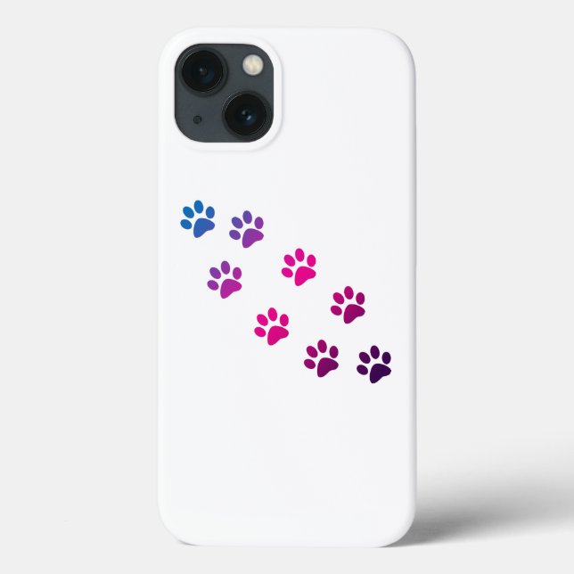 Cat Paw Muster Pink Blau Lila Case-Mate iPhone Hülle (Rückseite)