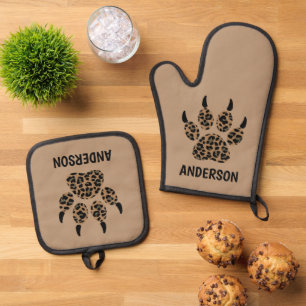 Cat Paw Personalisiert Oven Mitt & Pot Holder Set