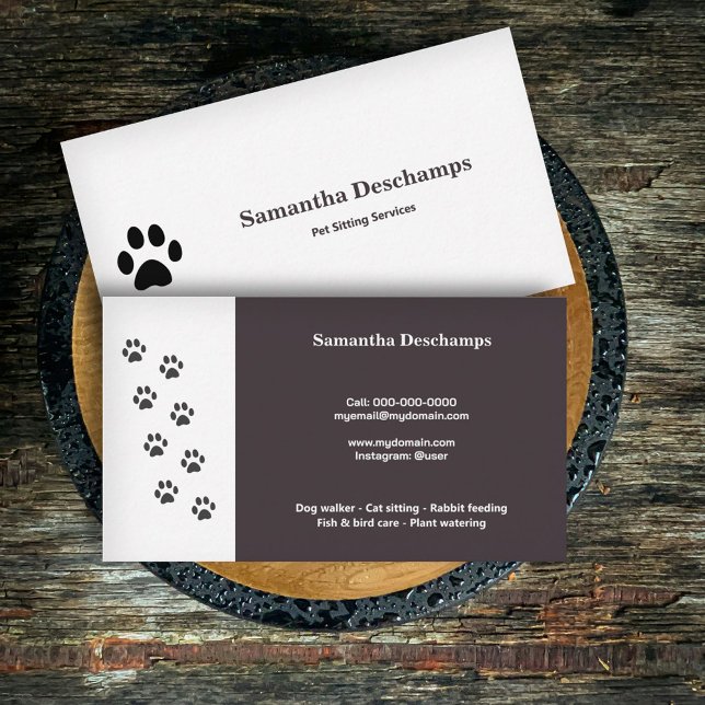 Cat Paw & Pet Services Visitenkarte (Cat Paw & Pet Services Business Card)
