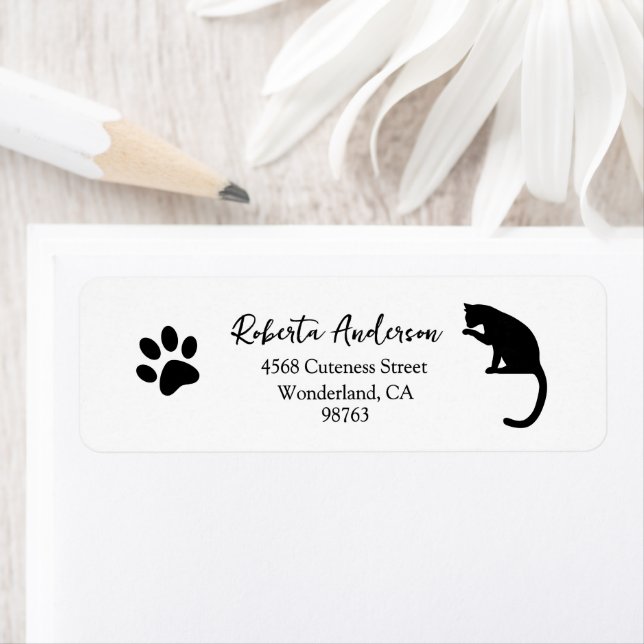 Cat Paw Print Address Labels, Return Address (Insitu)