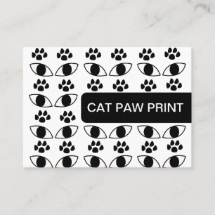 Cat Paw Print Pet Care Services Schwarz und Weiß Visitenkarte