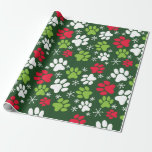 Cat Paw Prints and Snowflakes Red Green Christmas Geschenkpapier<br><div class="desc">Mit diesem Weihnachtspapier,  das ein festliches Muster von Katzenpfoten und Schneeflocken in Rot,  Grün und Weiß zeigt,  können Sie Ihre Lieblingskätzchen für Ihr Lieblingskätzchen verwöhnen.</div>