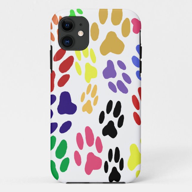 Cat Paw Prints iPhone Case (Rückseite)