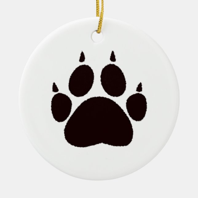 Cat Paw Prints Keramik Ornament (Vorne)