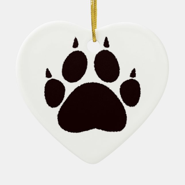 Cat Paw Prints Keramikornament (Vorne)