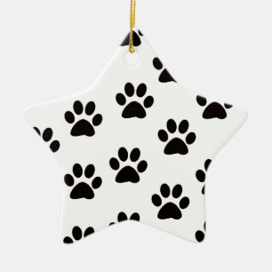 Cat Paw Prints Star Ornament