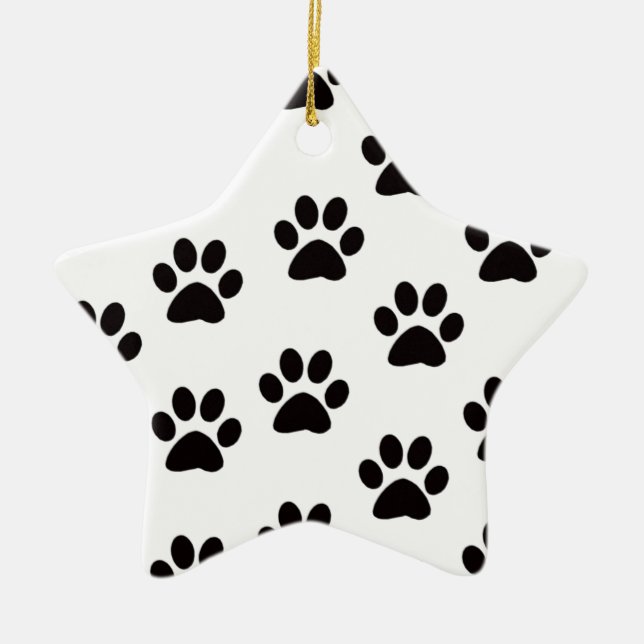 Cat Paw Prints Star Ornament (Vorne)