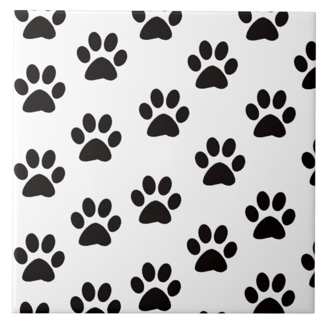 Cat Paw Prints Tile Fliese (Vorderseite)