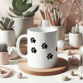 Cat Paw Trace Muster anpassbar Kaffeetasse