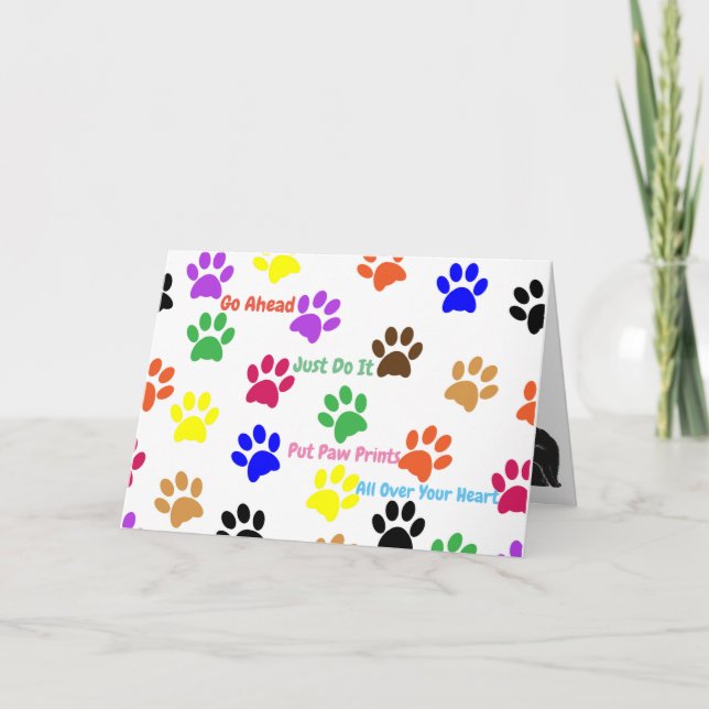 Cat Pawprint Karte (Vorderseite)