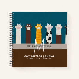 CAT-Paws für Monogramm für Notebooks mit Thread-Jo Notizbuch