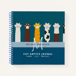 CAT-Paws für Monogramm für Notebooks mit Thread-Jo Notizbuch