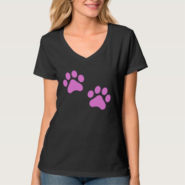 Cat Paws  Girl Woman Cat T-Shirt (Vorderseite)