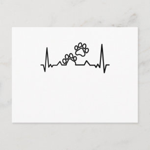 Cat Paws Heartbeat Dog Geschenke Postkarte