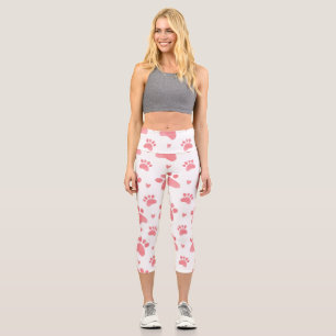 Cat Paws Watercolor-Muster Capri Leggings