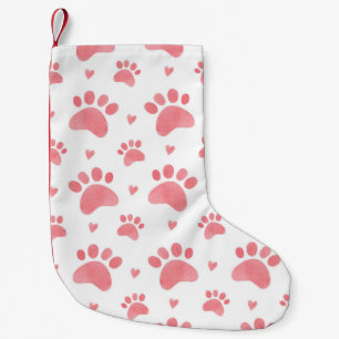 Cat Paws Watercolor-Muster Kleiner Weihnachtsstrumpf