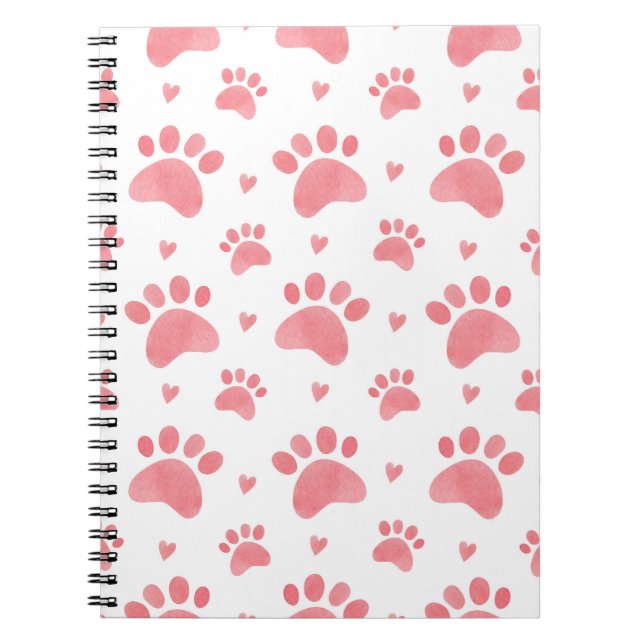 Cat Paws Watercolor-Muster Notizblock (Vorderseite)