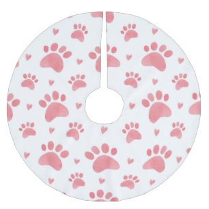 Cat Paws Watercolor-Muster Polyester Weihnachtsbaumdecke