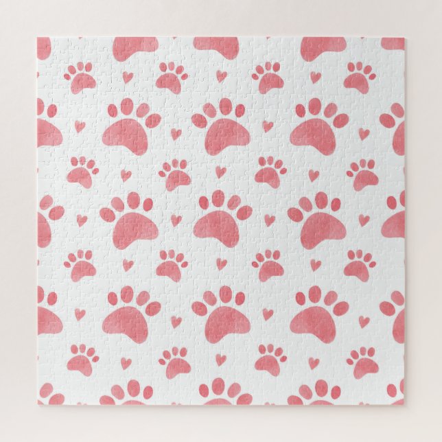 Cat Paws Watercolor-Muster Puzzle (Vertikal)