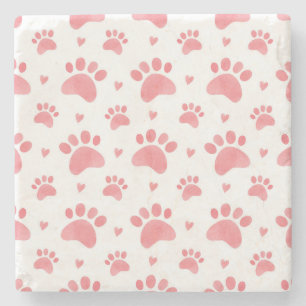 Cat Paws Watercolor-Muster Steinuntersetzer