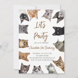 Cat Pawty Einladung zum Geburtstag