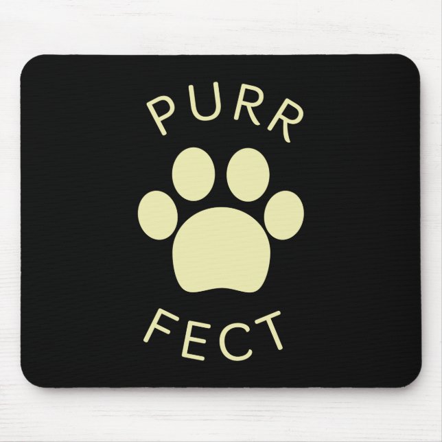 Cat Perfect Beige Purr Paw Print Mousepad (Vorne)
