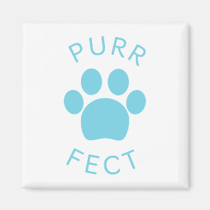 Cat Perfect Blue Purr Paw Print Magnet