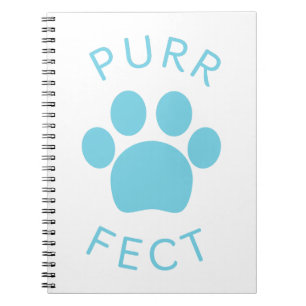 Cat Perfect Blue Purr Paw Print Notizblock