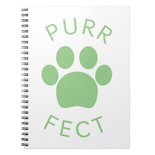 Cat Perfect Green Purr Paw Print Notizblock (Vorderseite)