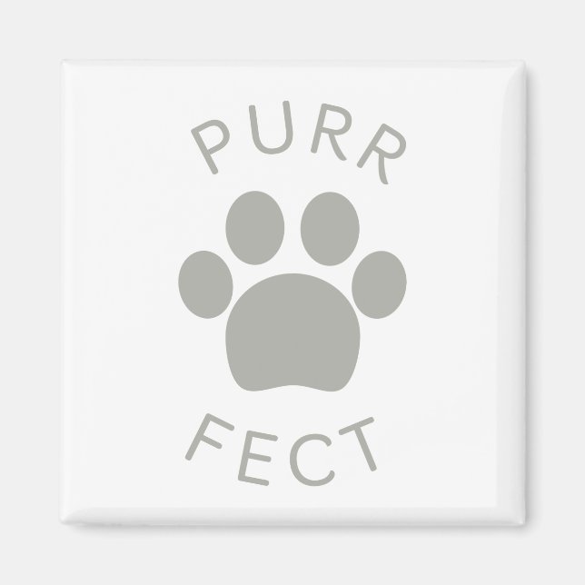 Cat Perfect Grey Purr PW Print Magnet (Vorne)