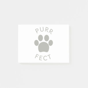 Cat Perfect Grey Purr PW Print Post-it Klebezettel