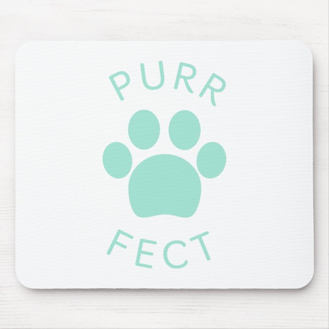 Cat Perfect Light Blue Purr Paw Print Mousepad (Vorne)