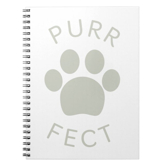 Cat Perfect Light Gray Purr Paw Print Notizblock (Vorderseite)