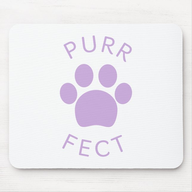 Cat Perfect Light Lila Purpurfarbe Print Mousepad (Vorne)