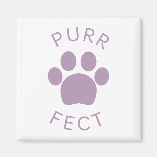 Cat Perfect Lila Purr Paw Print Magnet (Vorne)
