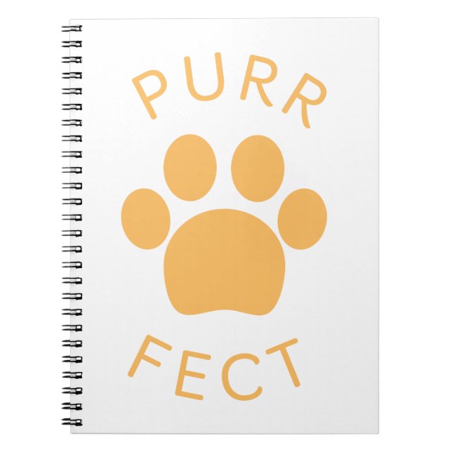 Cat Perfect Orange Purr Paw Print Notizblock (Vorderseite)