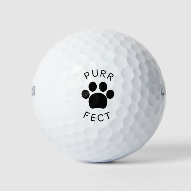 Cat Perfect Purr Paw Print Golfball (Vorderseite)