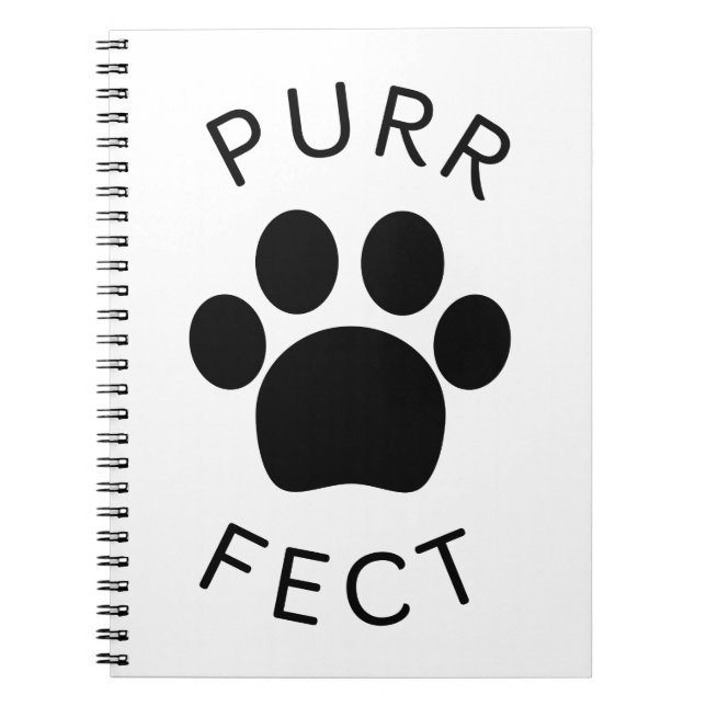 Cat Perfect Purr Paw Print Notizblock (Vorderseite)