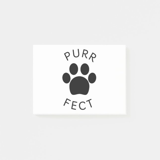 Cat Perfect Purr Paw Print Post-it Klebezettel (Vorderseite)