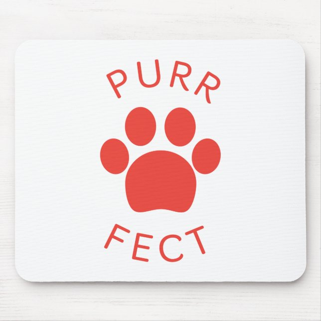 Cat Perfect Red Purr Paw Print Mousepad (Vorne)