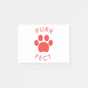 Cat Perfect Red Purr Paw Print Post-it Klebezettel