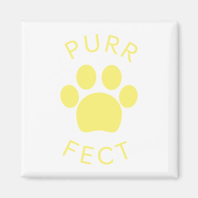 Cat Perfect Yellow Purple Paw Print Magnet (Vorne)