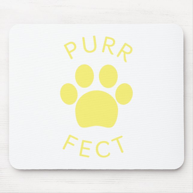 Cat Perfect Yellow Purple Paw Print Mousepad (Vorne)
