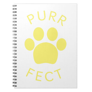 Cat Perfect Yellow Purple Paw Print Notizblock