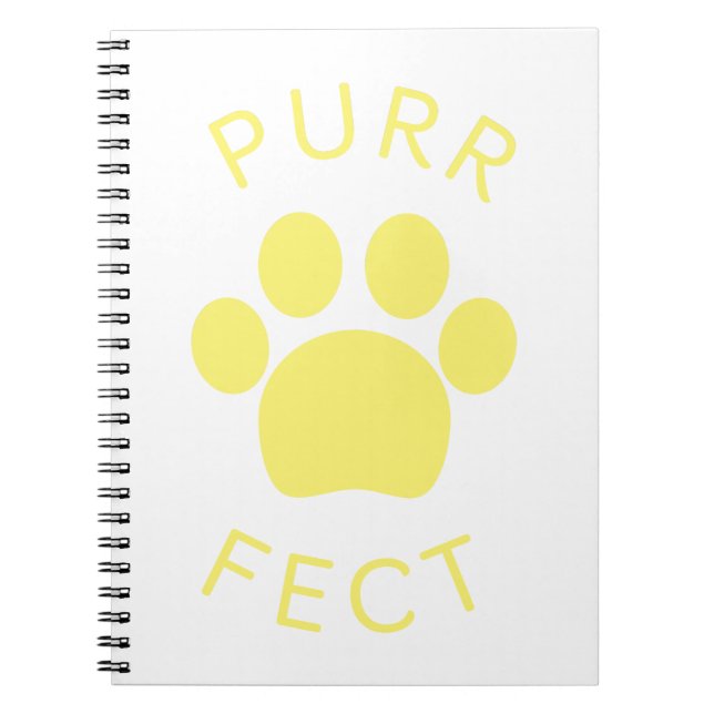Cat Perfect Yellow Purple Paw Print Notizblock (Vorderseite)