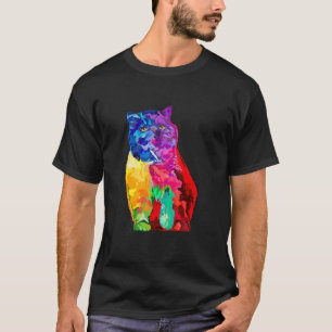 Cat Persian Cat Womens Colorful Persian Cat Mens T-Shirt