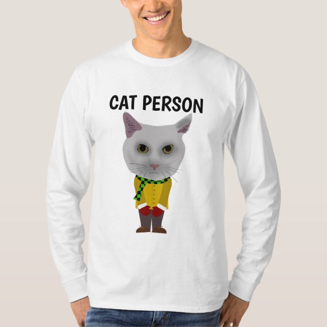 CAT PERSON Funny Art T - Shirt (Vorderseite)