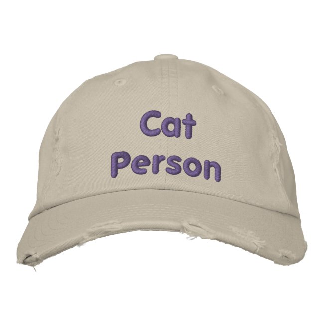 Cat Person - Funny Baseball Hat Bestickte Kappe (Vorderseite)